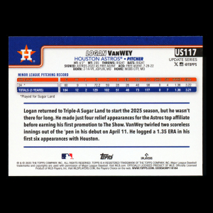 Logan VanWey RC 2025 Topps Update Rookie Astros