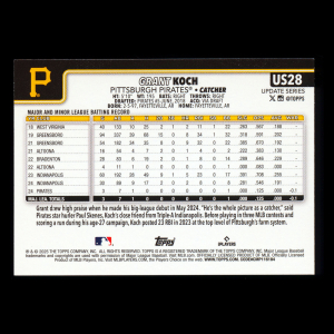 Grant Koch RC 2025 Topps Update Rookie Pirates