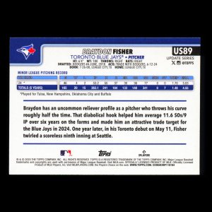 Braydon Fisher RC 2025 Topps Update Rookie Blue Jays