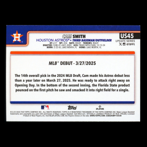 Cam Smith 2025 Topps Update Rookie Debut Astros