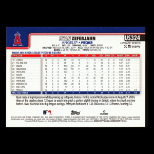 Ryan Zeferjahn RC 2025 Topps Update Rookie Angels