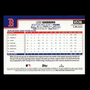 Luis Guerrero RC 2025 Topps Update Rookie Red Sox