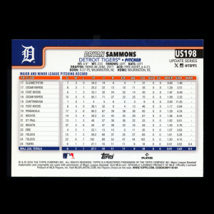 Bryan Sammons RC 2025 Topps Update Rookie Tigers
