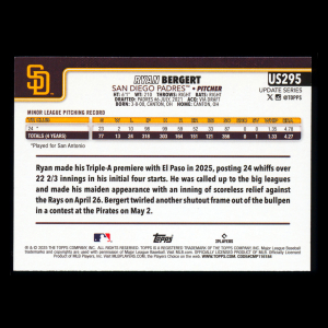 Ryan Bergert RC 2025 Topps Update Rookie Padres
