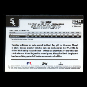 Tim Elko RC 2025 Topps Chrome Update Rookie White Sox