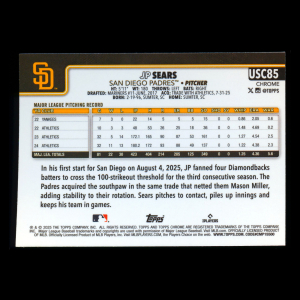 JP Sears 2025 Topps Chrome Update Padres