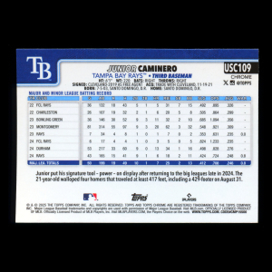 Junior Caminero 2025 Topps Chrome Update Rays