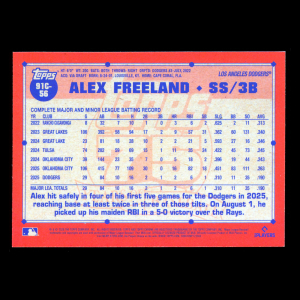 Alex Freeland RC 2026 Topps '91 Topps Silver Pack Chrome Rookie Dodgers