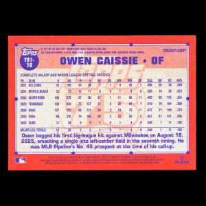 Owen Caissie RC 2026 Topps '91 Topps Rookie Cubs