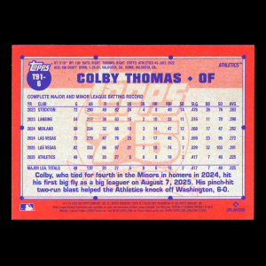 Colby Thomas RC 2026 Topps '91 Topps Rookie Athletics
