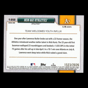 Nick Kurtz  2026 Topps Gold Combo Card Athletics 1523/2026
