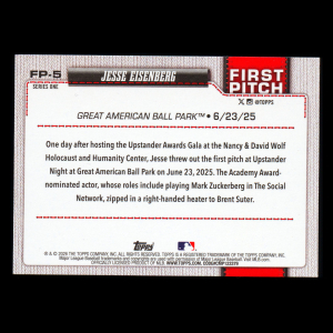 Jesse Eisenberg 2026 Topps First Pitch Reds