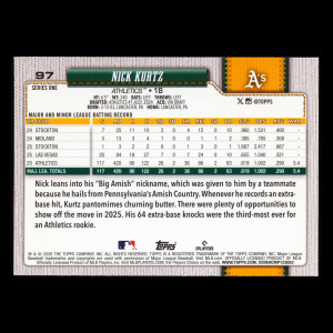 Nick Kurtz 2026 Topps All-Star Rookie Athletics