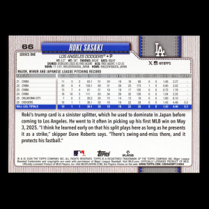 Roki Sasaki 2026 Topps Future Stars Dodgers