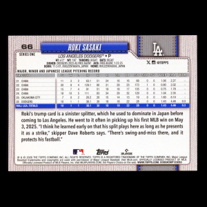 Roki Sasaki 2026 Topps Future Stars Dodgers