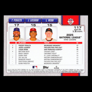 Luzardo - Peralta - Webb 2026 Topps League Leaders Phillies - Brewers - Giants