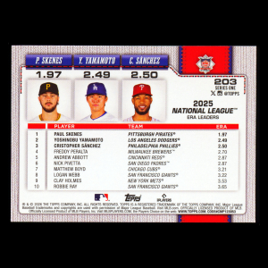 Yamamoto - Skenes - Snchez 2026 Topps Leaders Dodgers - Pirates - Phillies