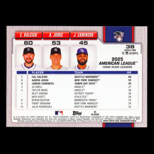 Judge - Caminero - Raleigh 2026 Topps League Leaders Yankees - Rays - Mariners