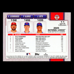 Alonso - Kyle Schwarber - Soto 2026 Topps League Leaders Mets - Phillies - Mets