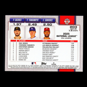 Yamamoto - Skenes - Snchez 2026 Topps Leaders Dodgers - Pirates - Phillies