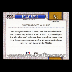Jac Caglianone RC 2026 Topps Combo Card Rookie Royals