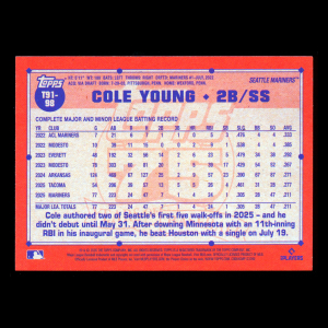 Cole Young RC 2026 Topps '91 Topps Rookie Mariners