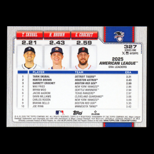 Skubal - Crochet - Brown 2026 Topps League Leaders Tigers - Red Sox - Astros