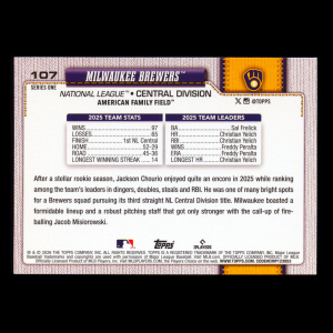 Milwaukee Brewers 2026 Topps Team Card Brewers