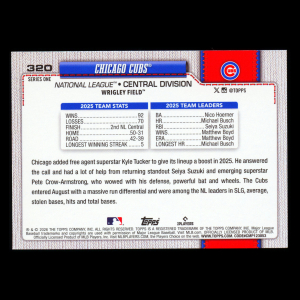 Chicago Cubs 2026 Topps Team Card Cubs