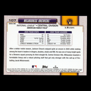 Milwaukee Brewers 2026 Topps Team Card Brewers