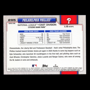 Philadelphia Phillies 2026 Topps Team Card Phillies