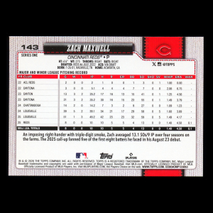 Zach Maxwell RC 2026 Topps Rookie Reds