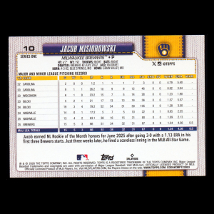 Jacob Misiorowski RC 2026 Topps Rookie Brewers
