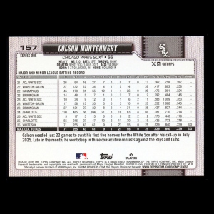 Colson Montgomery RC 2026 Topps Rookie White Sox
