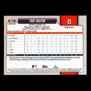 Troy Melton RC 2026 Topps Rookie Tigers