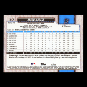 Jakob Marsee RC 2026 Topps All-Star Rookie Marlins