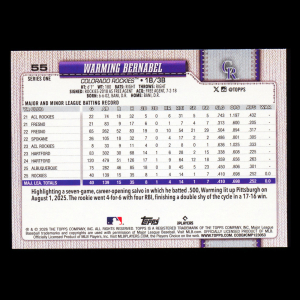 Warming Bernabel RC 2026 Topps Rookie Rockies
