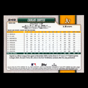 Carlos Cortes RC 2026 Topps Rookie Athletics