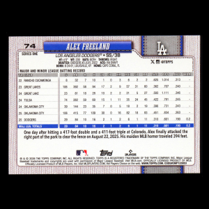 Alex Freeland RC 2026 Topps Rookie Dodgers