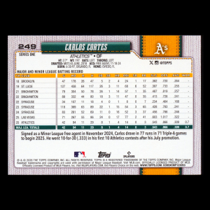 Carlos Cortes RC 2026 Topps Rookie Athletics