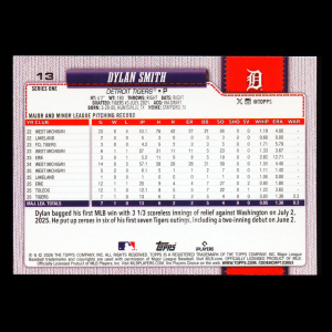 Dylan Smith RC 2026 Topps Rookie Tigers
