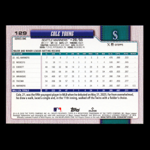 Cole Young RC 2026 Topps Rookie Mariners