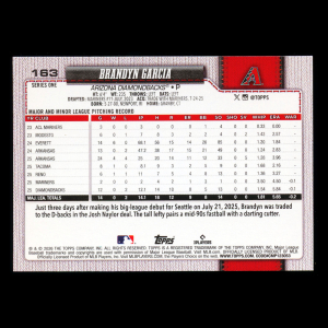 Brandyn Garcia RC 2026 Topps Rookie Diamondbacks