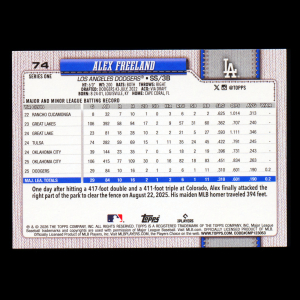 Alex Freeland RC 2026 Topps Rookie Dodgers
