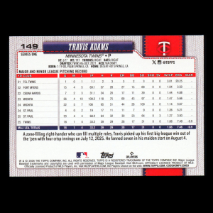Travis Adams RC 2026 Topps Rookie Twins
