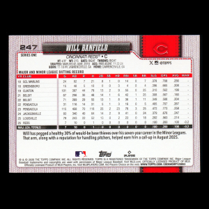 Will Banfield RC 2026 Topps Rookie Reds