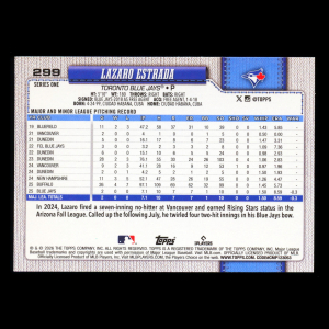 Lazaro Estrada RC 2026 Topps Rookie Blue Jays