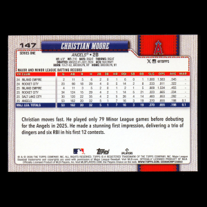 Christian Moore RC 2026 Topps Rookie Angels