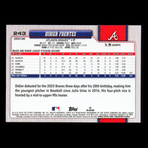 Didier Fuentes RC 2026 Topps Rookie Braves