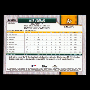 Jack Perkins RC 2026 Topps Rookie Athletics